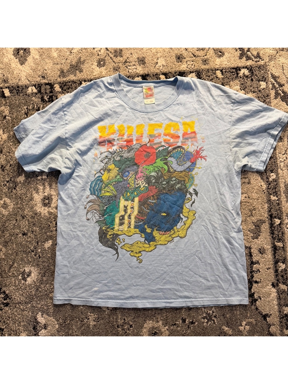 Vintage Kylesa Band Graphic T-Shirt XL Light Blue Cotton
